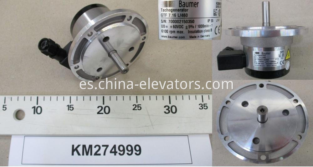 Tacogenerador de elevador KONE para máquina sin engranajes KM274999 KONE Elevator Tachogenerator for Gearless Machine KM274999